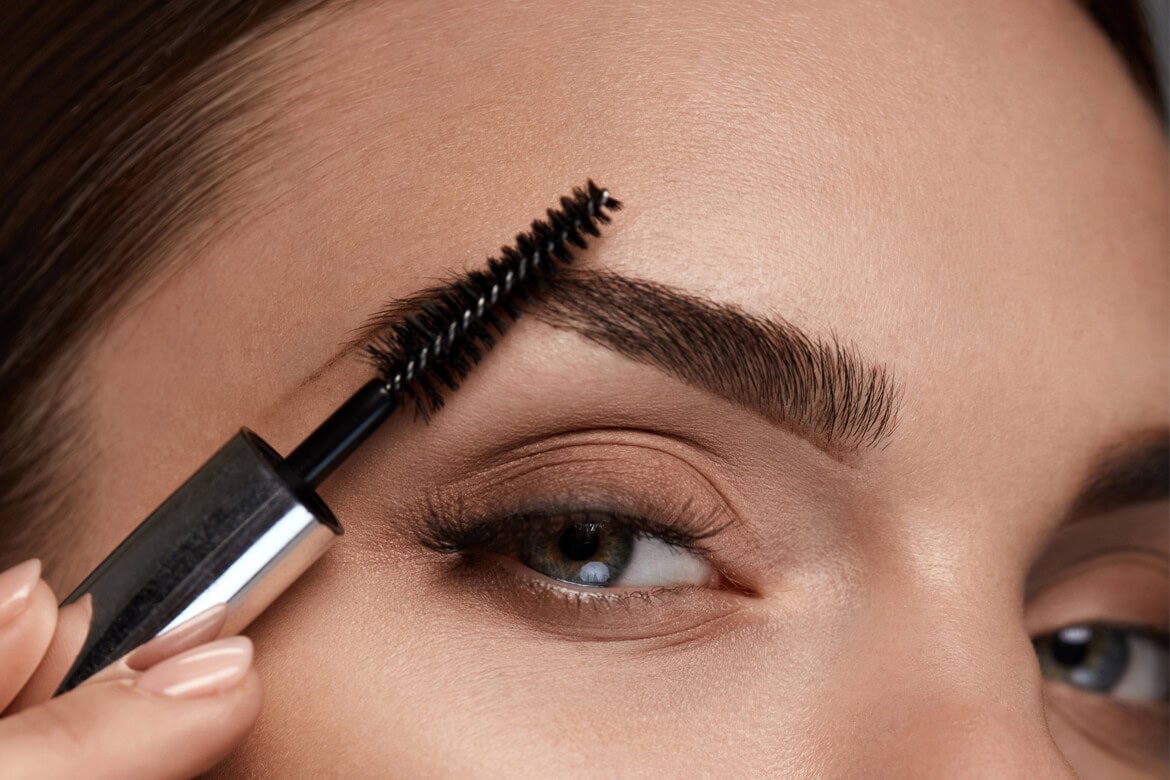 Healed combo brows with hair strokes at the front and shading through the tail, Cleopatra PMU Chantilly
