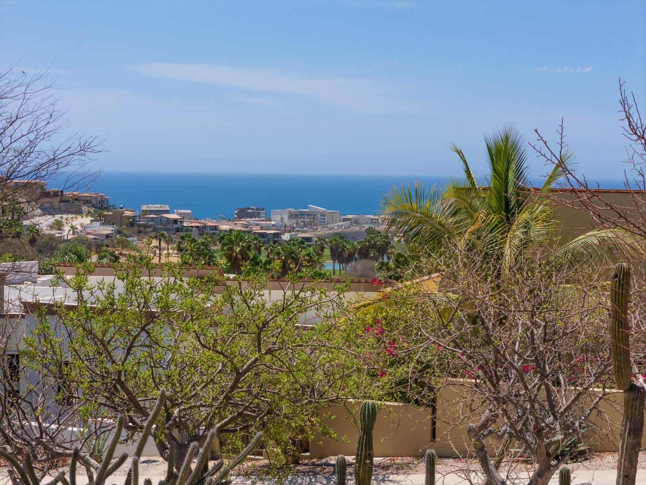 Scenic View Of The Golf Course At Club Campestre With Ocean In The Background, Featuring Lush Greenery, Palm Trees, And Clear Blue Skies.
