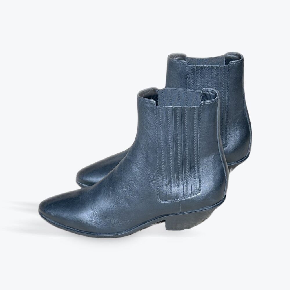 Boots Yves Saint Laurent West 45 Chelsea, cuir noir