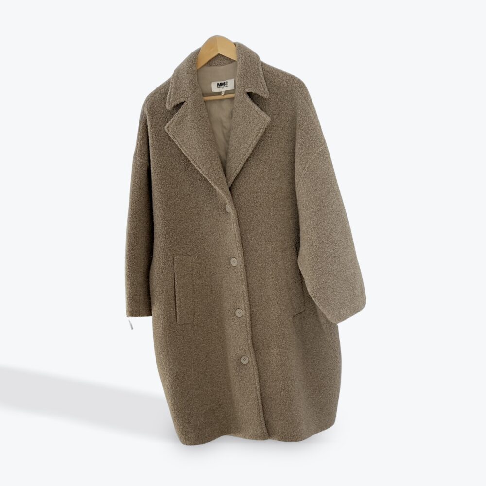 MM6 Maison Margiela manteau over size laine taupe