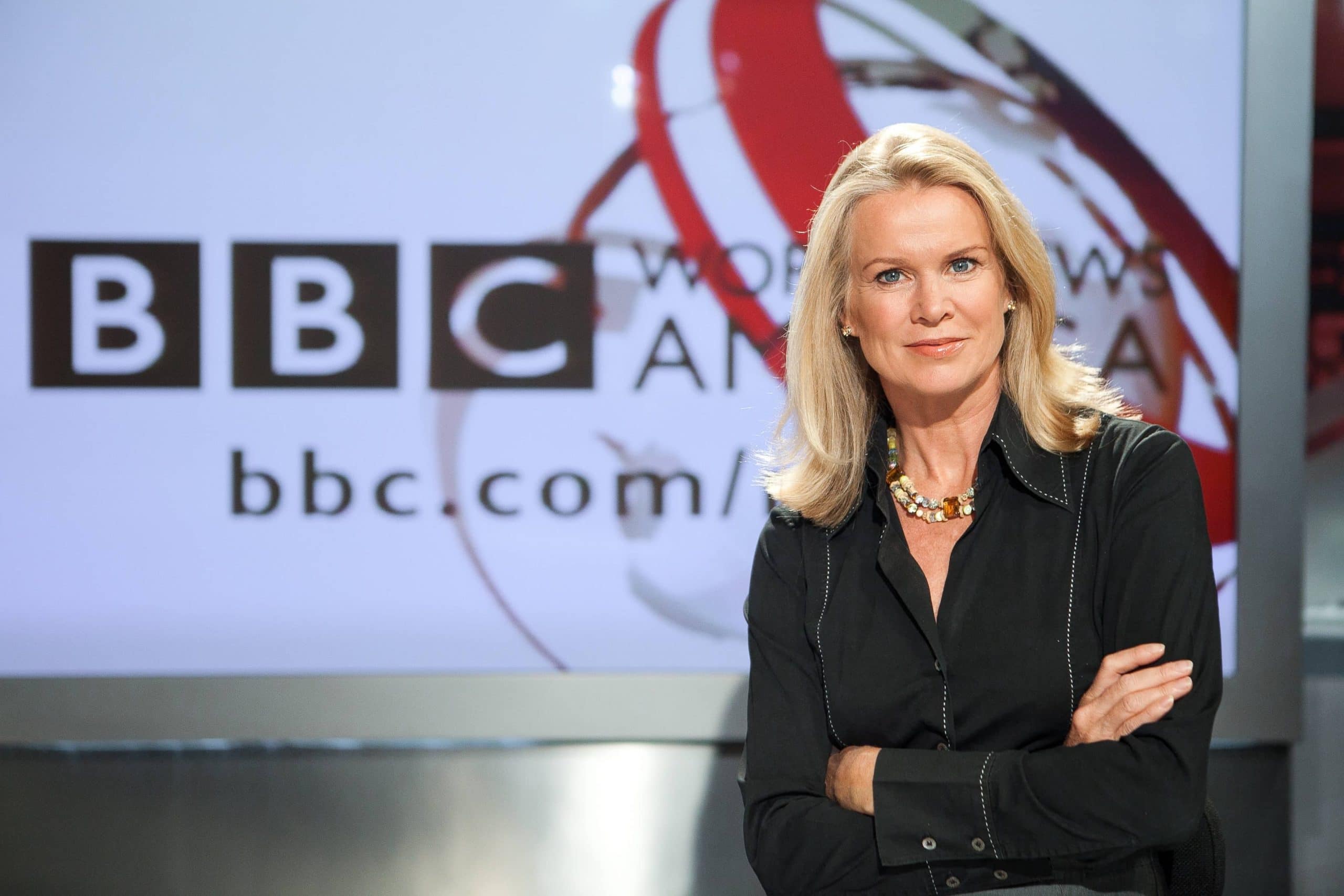 Katty Kay portrait on the BBC World News America set