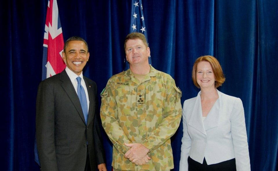 Gus McLachlan with President Obama and Prime Minister Gillard
