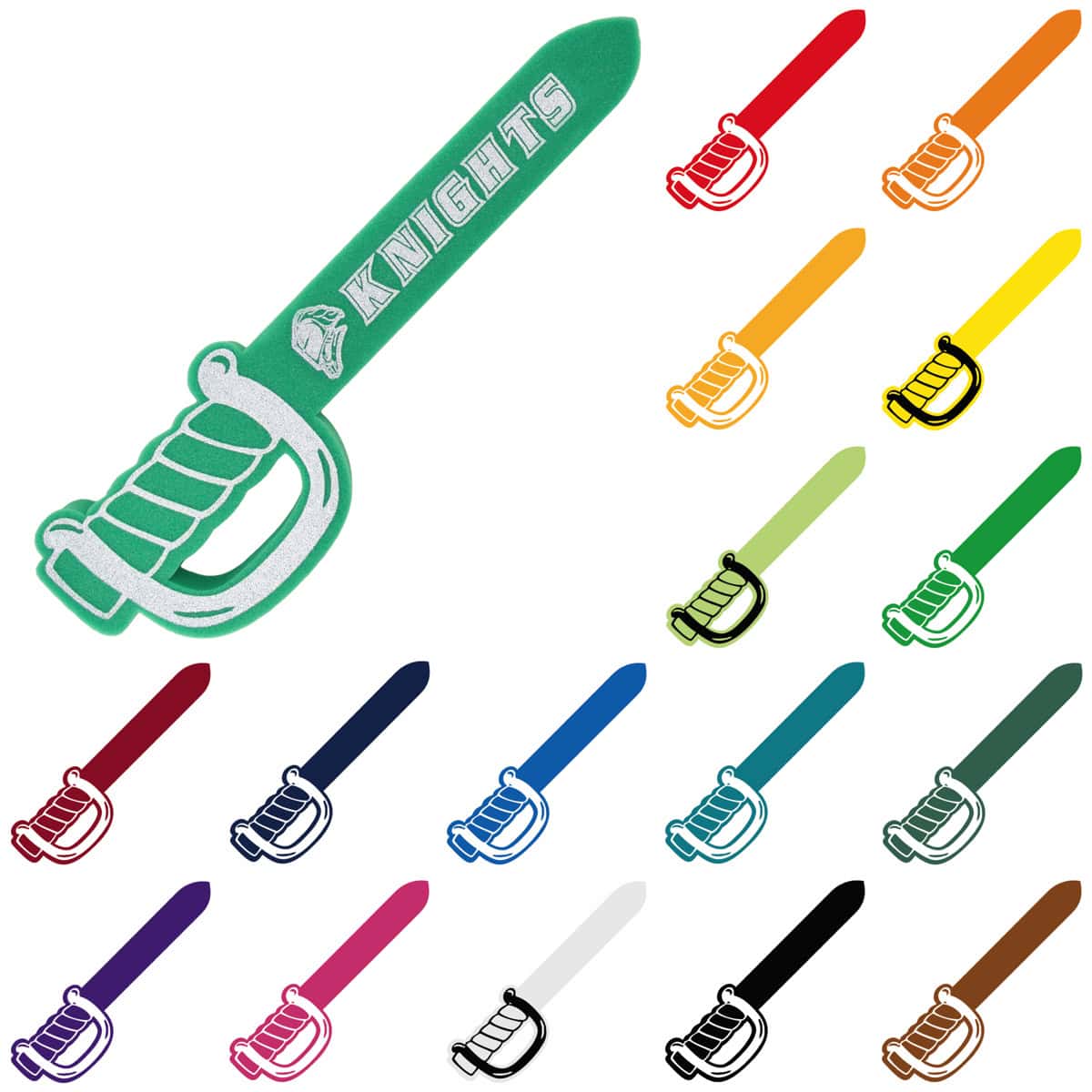 Colorful foam knight sword for foam sword fights and role play.