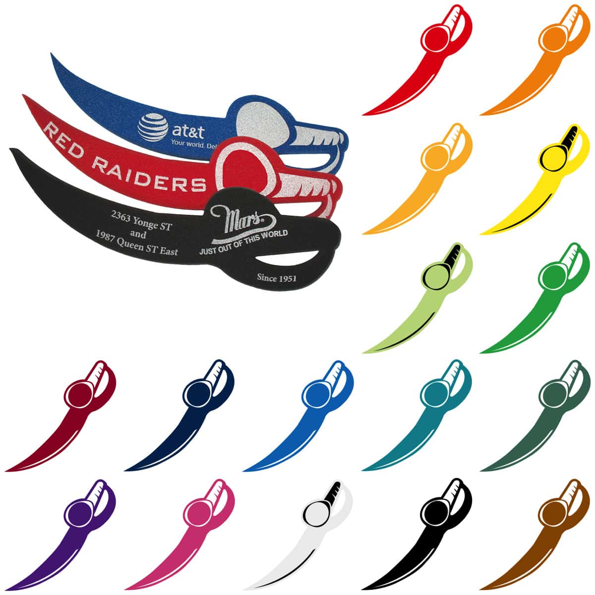 Colorful foam pirate swords for kids and events at CustomFoamFinger.