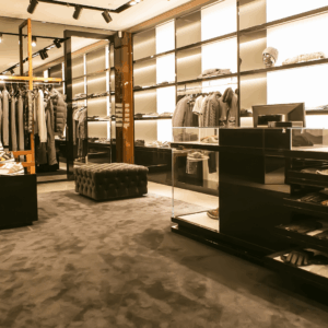 Clothing store setting, related to a will contest and probate battle involving a disinherited heir.