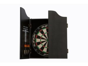 Dal Rossi Carbon Fibre Finish Full Size Dart Set complete with bristle dart board and darts
