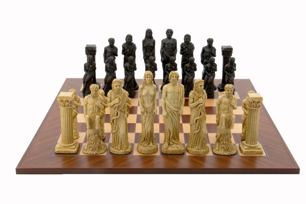 Dal Rossi Italy Gods Of Mythology Chess Set on a 50cm Board
