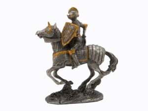 Dal Rossi Pewter KNIGHT SERIES-HOLDING AX IN RIGHT