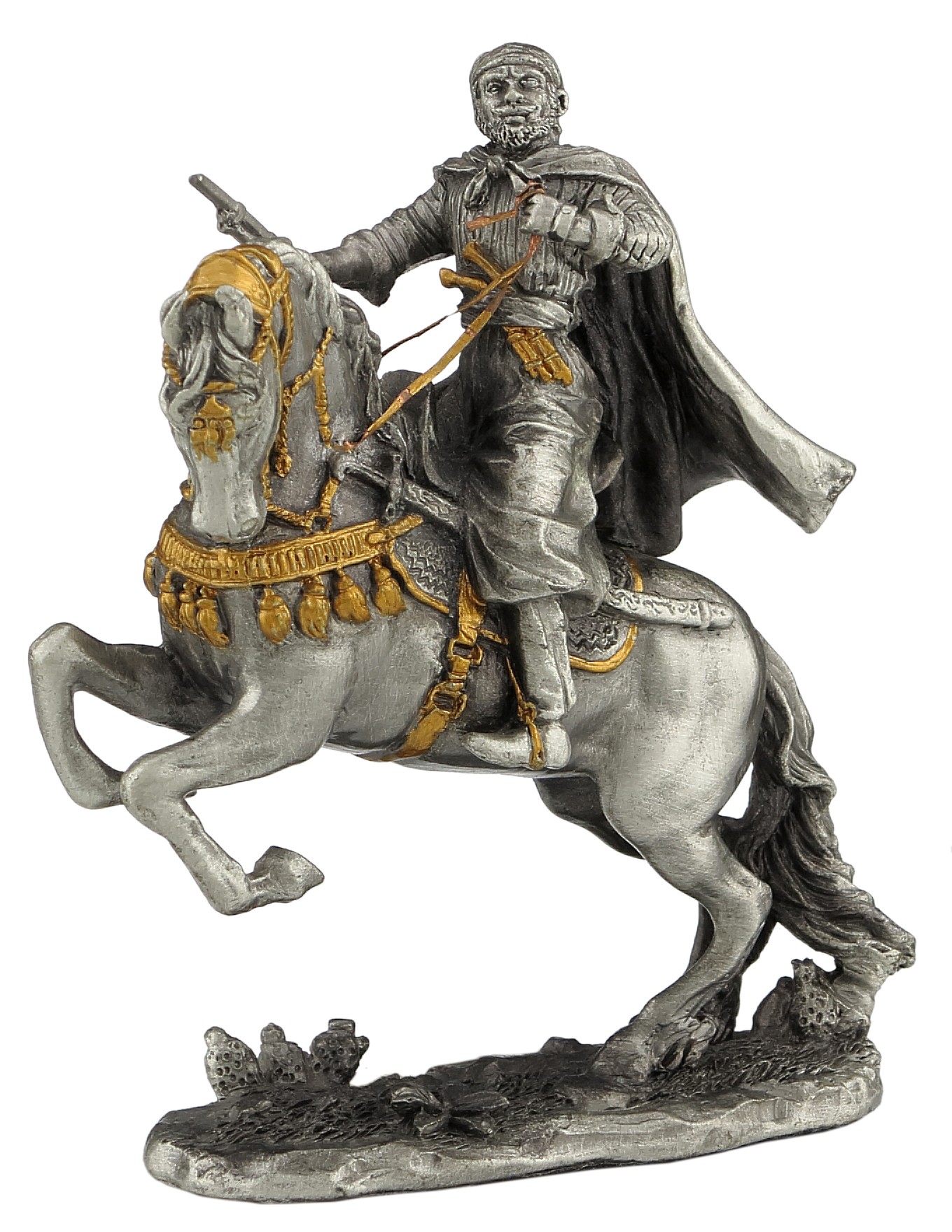 Dal Rossi Pewter Knight Holding Gun All Pewter Figurines height from 110mm to 160mm