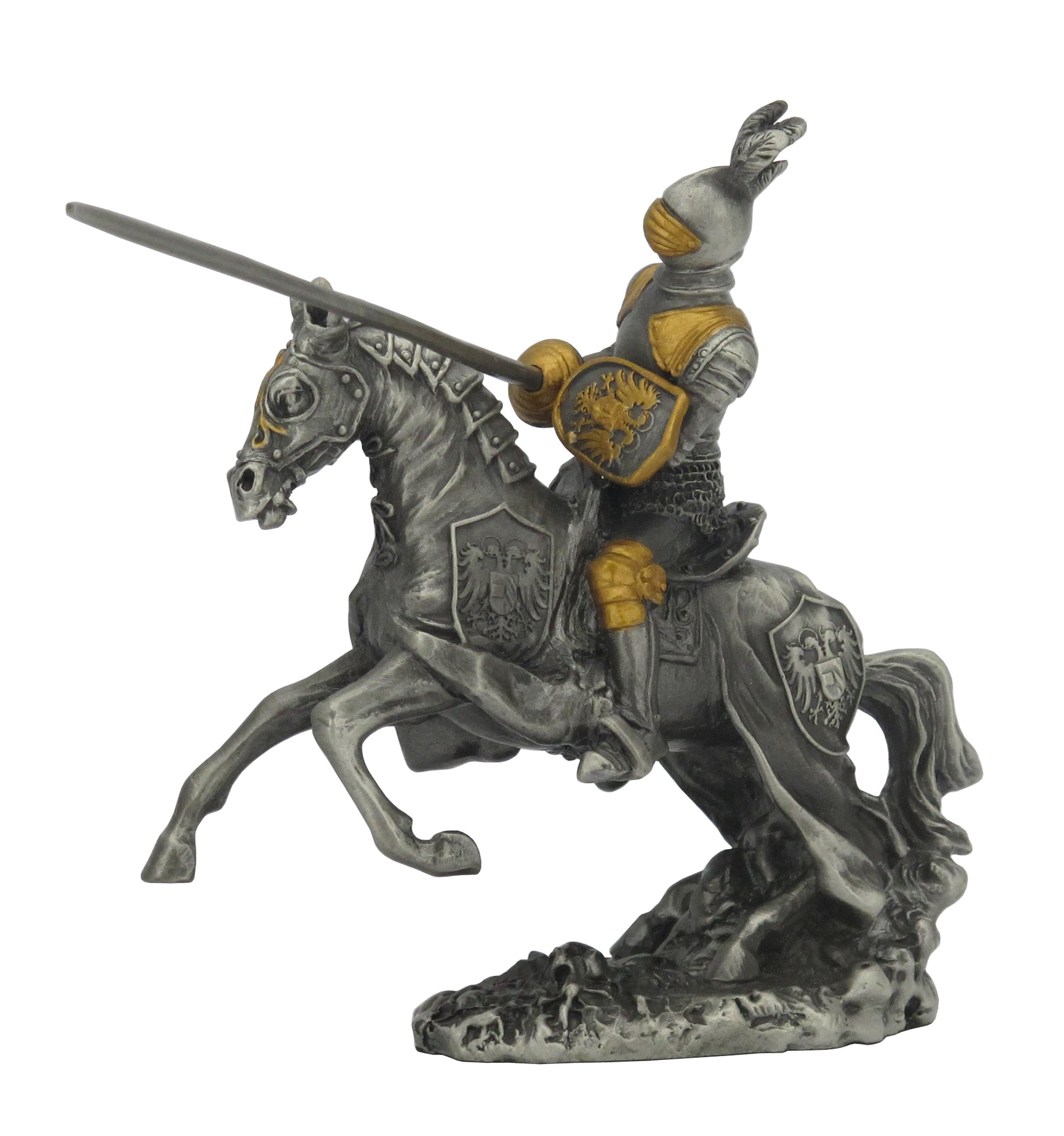 Dal Rossi Pewter Jousting Armored Knight All Pewter Figurines height from 110mm to 160mm