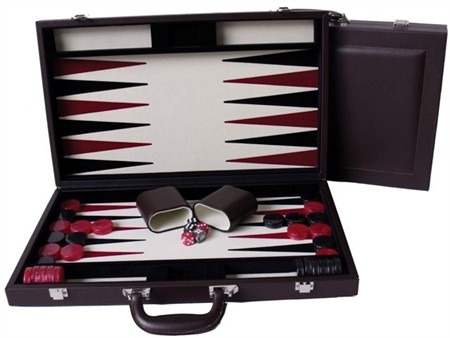 Dal Rossi Brown Backgammon 18" PU Leather
