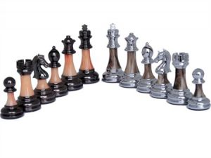 Dal Rossi Italy, Staunton Metal/Marble Finish Chessmen