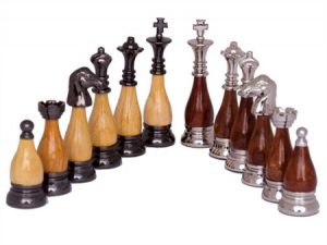 Dal Rossi Italy, Staunton Metal/Wood Chessmen