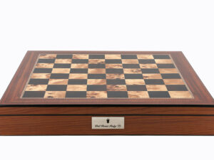 Dal Rossi Italy Chess Box Walnut Finish Chess Box 16” with compartments