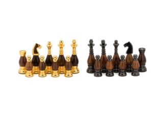 Dal Rossi Italy, Staunton Metal and Wood Gold 100mm Chessmen ONLY