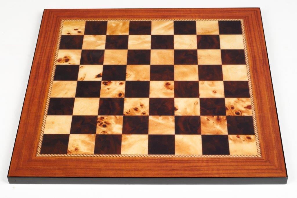 Dal Rossi Italy Walnut Shiny Finish Chess Board 50cm