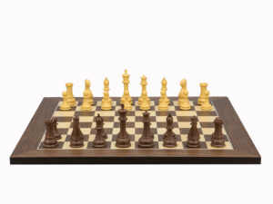 Dal Rossi Italy Chess Set Palisander / Maple Flat Board 50cm, With Queens Gambit Chess Pieces 90mm