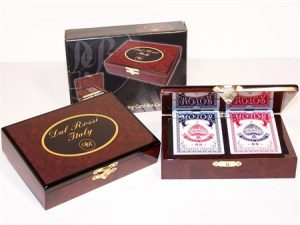 Dal Rossi card box wood with 2 packs of Playing cards one Card BOX only