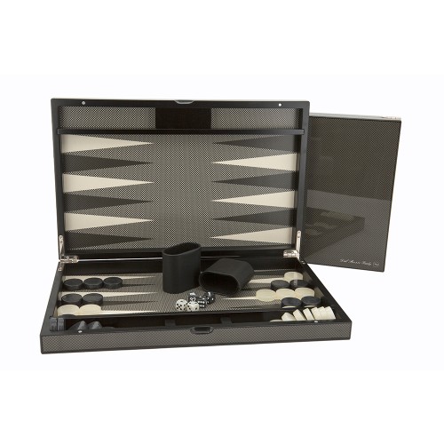Dal Rossi Italy Carbon Fibre Finish Backgammon 15"
