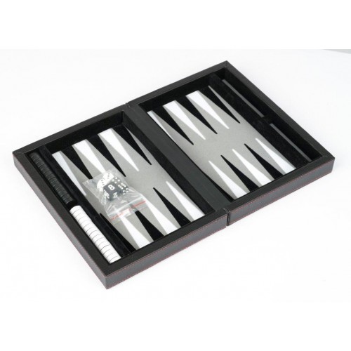 Dal Rossi Italy Black Backgammon 9" PU Leather