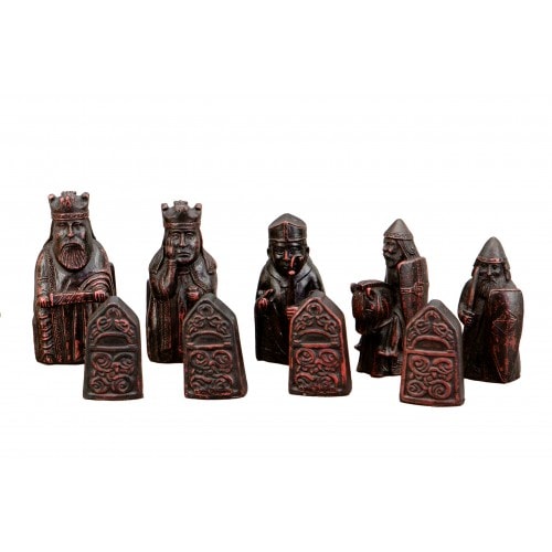 Dal Rossi Italy Isle of Lewis Chess Set on a Carbon Fibre Shiny Finish Chess Board 40cm - Image 4