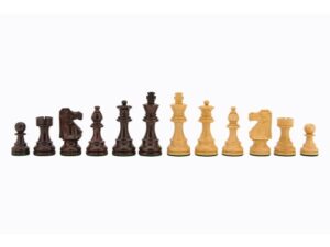 Dal Rossi Chess Pieces – French lardy, Boxwood / Sheesham 85mm Wood Double Weighted