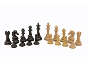 Dal Rossi Italy Black Ebony Wood Grain Finish and Box Wood Grain Finish Weight pieces 110mm Chess Pieces ONLY