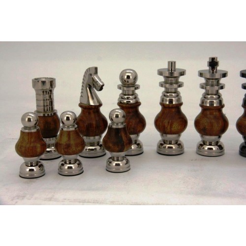 Dal Rossi Italy, Staunton Large Metal and Wood Chessmen ONLY - Image 2