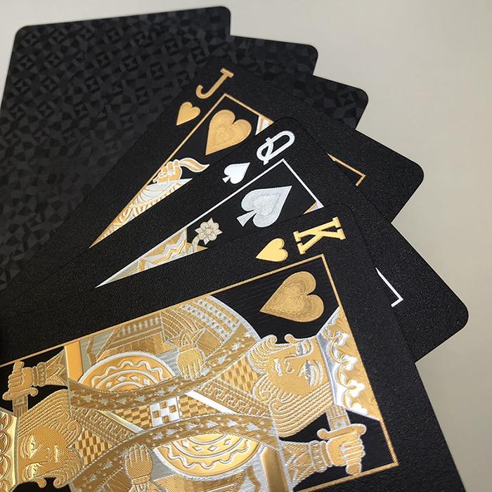 Dal Rossi Italy Luxury Black Playing Cards and Gold & Silver Plated writing. - Image 4