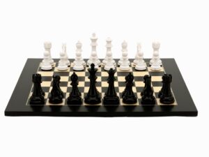 Dal Rossi Italy Chess Set, 50cm Board With Black & White Weighted Chess Pieces (101mm)