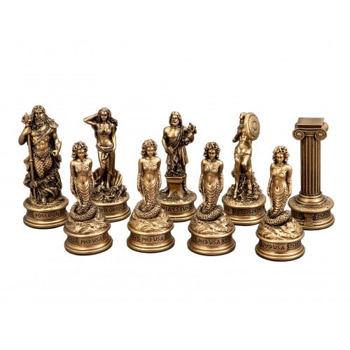 Dal Rossi Italy European Warriors on a Walnut Finish, Chess Box 20” with compartments - Image 4