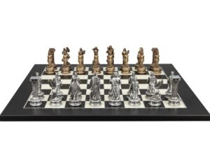 Dal Rossi Italy European Warriors on a Black / Erable, 50cm Chess Board