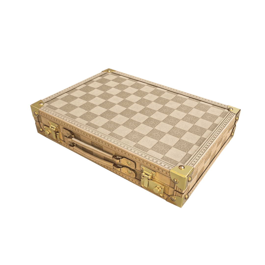 Dal Rossi Italy Sandstone PU Leather 15 inch Backgammon - Image 2