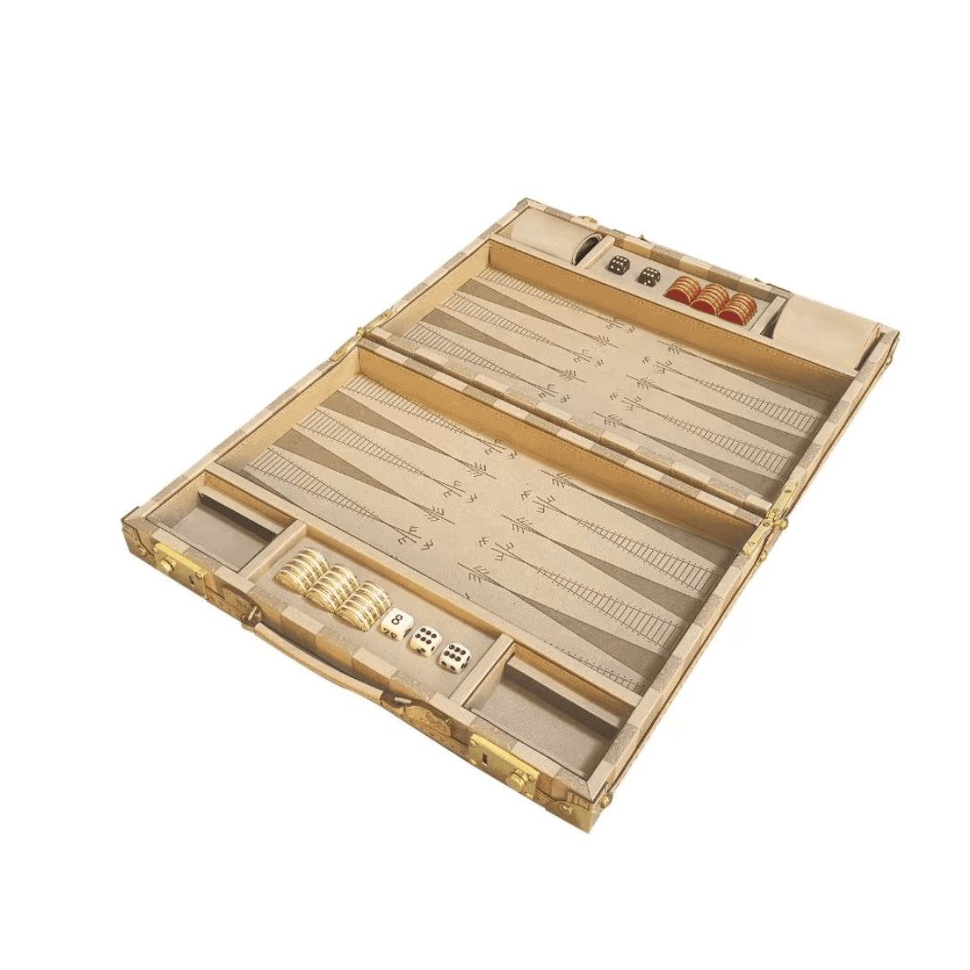 Dal Rossi Italy Sandstone PU Leather 15 inch Backgammon