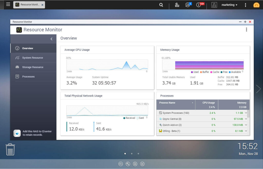 qnap software is more barebones than Synology
