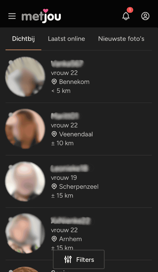 Overzicht screenshot mobiel