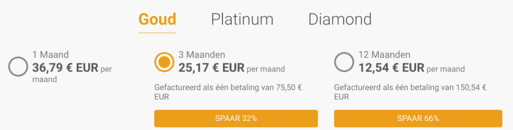 Lidmaatschap Goud Prijzen