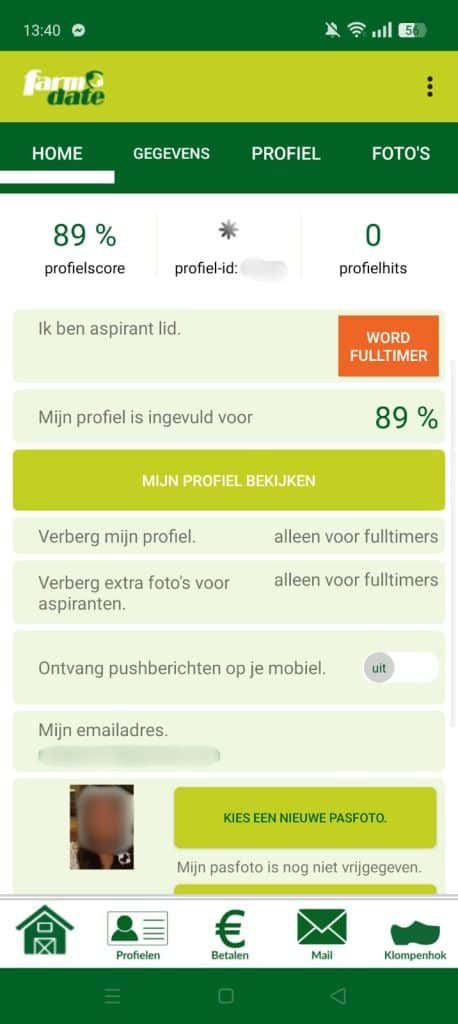 Profiel bekijken