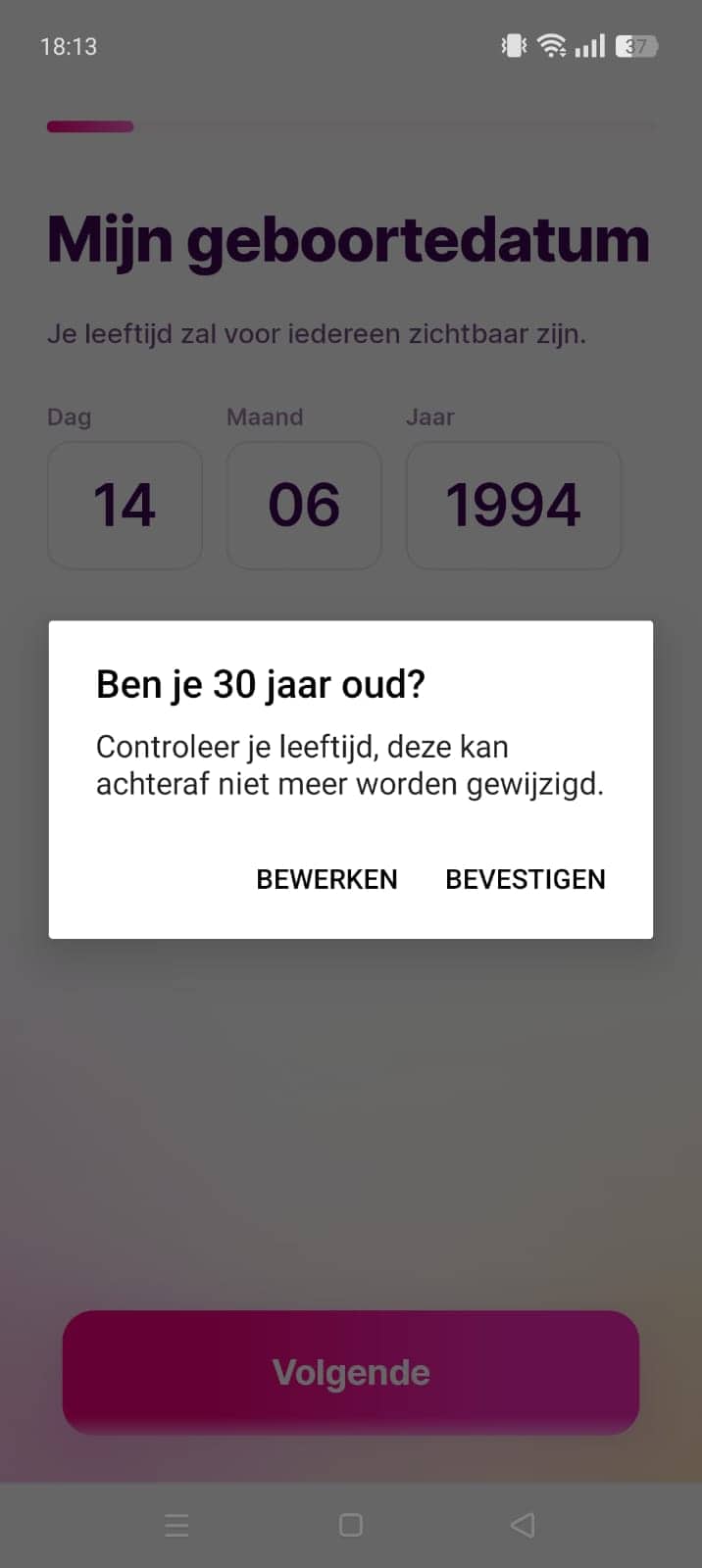 Leeftijd bevestigen