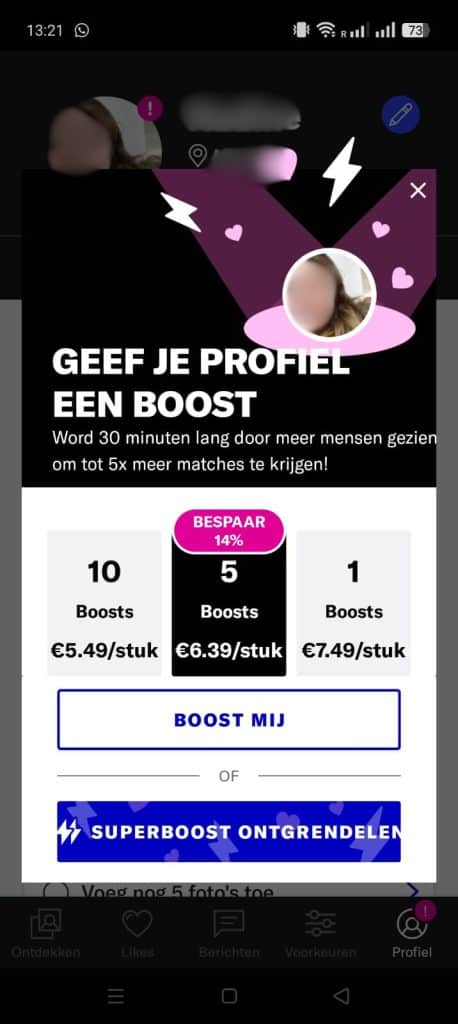 OkCupid profiel boost
