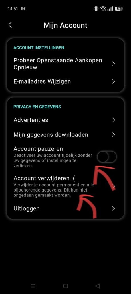 Boo - Account verwijderen