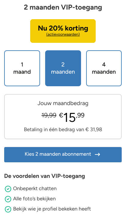 Stedendating - VIP toegang