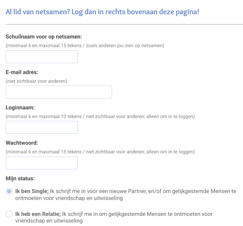 Aanmeldformulier