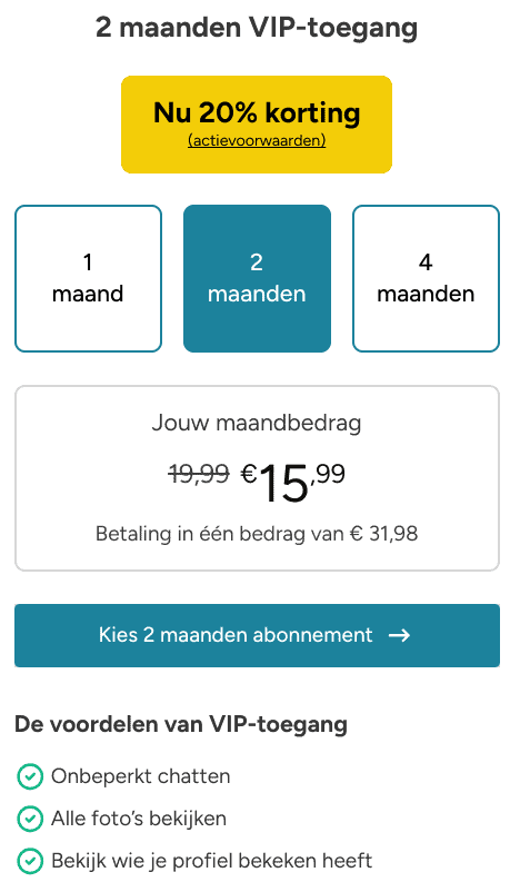 DatingEasy - VIP prijzen