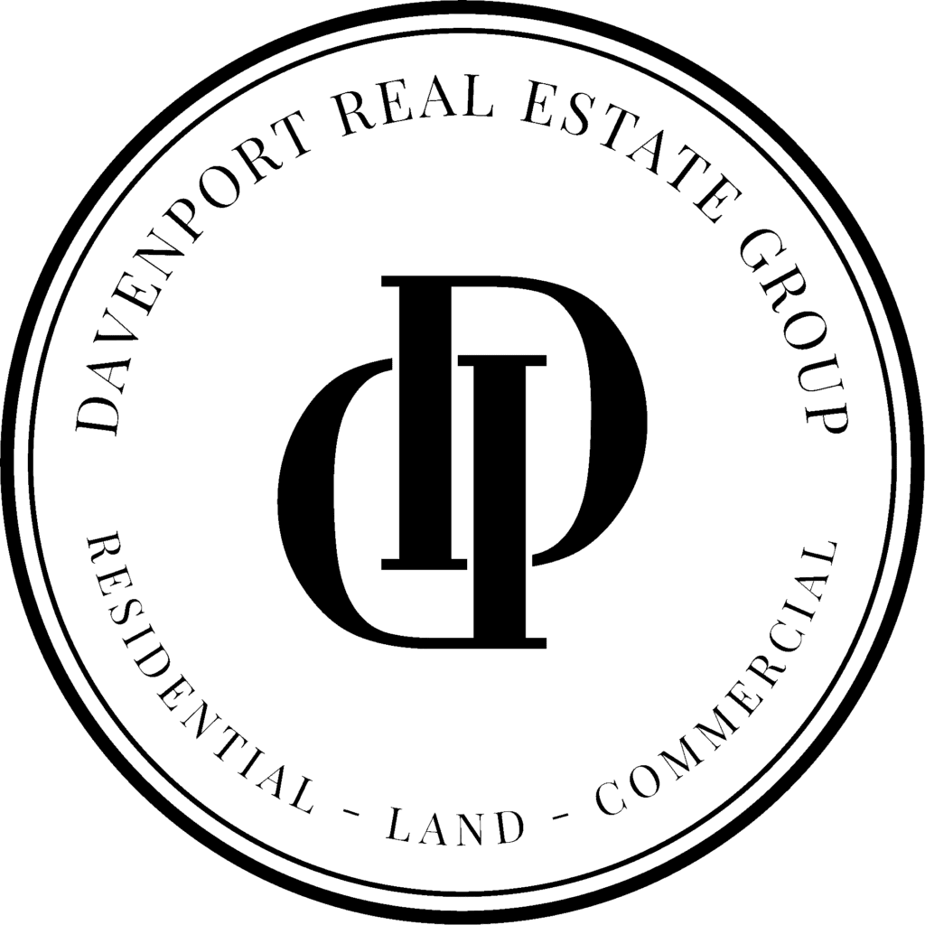 Official Davenport Real Estate Group logo representing residential, land, and commercial real estate services.