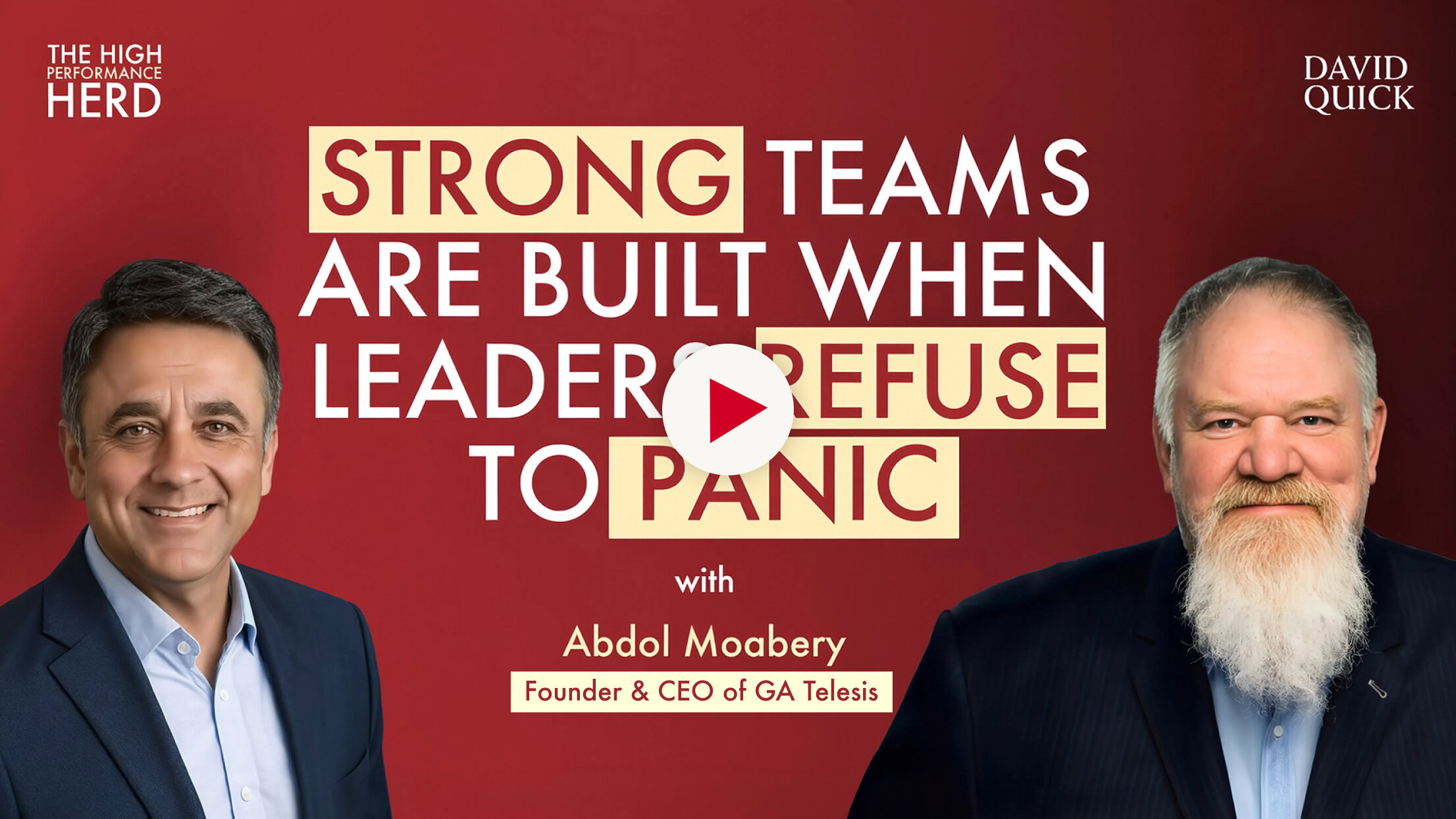 Video interview with David Quick and Abdol Moabery on resilient leadership