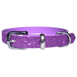 Dog collar glitter in lavender for medium dog