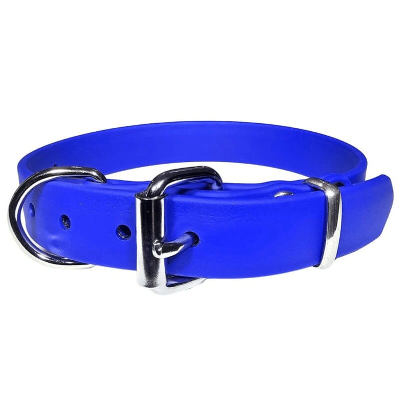 Working dog collar biothane adjustable in blue colour