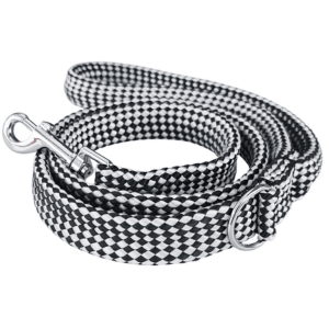 dog lead webbing 20mm black checher