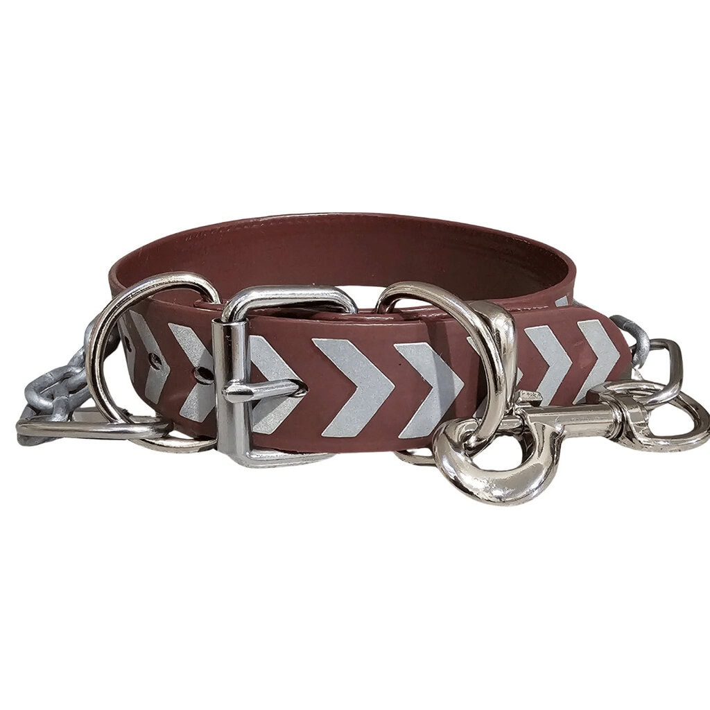 Working dog collar tie out reflective pvc 32mm